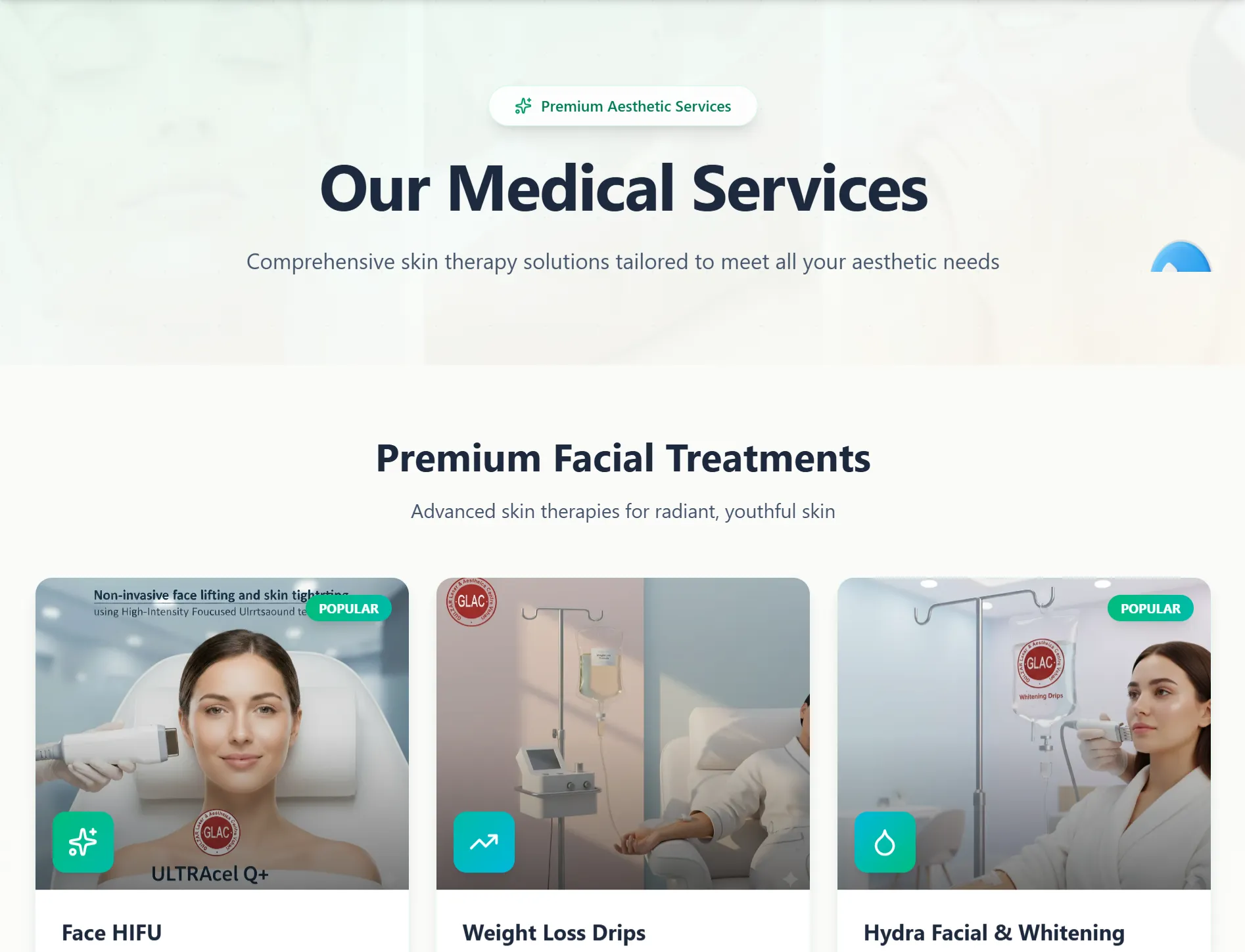 Gulzar Hospital Website - Services page